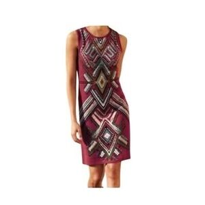 Peruvian Connection Geometric Pattern Knee Length Sleeveless Dress Extra Small